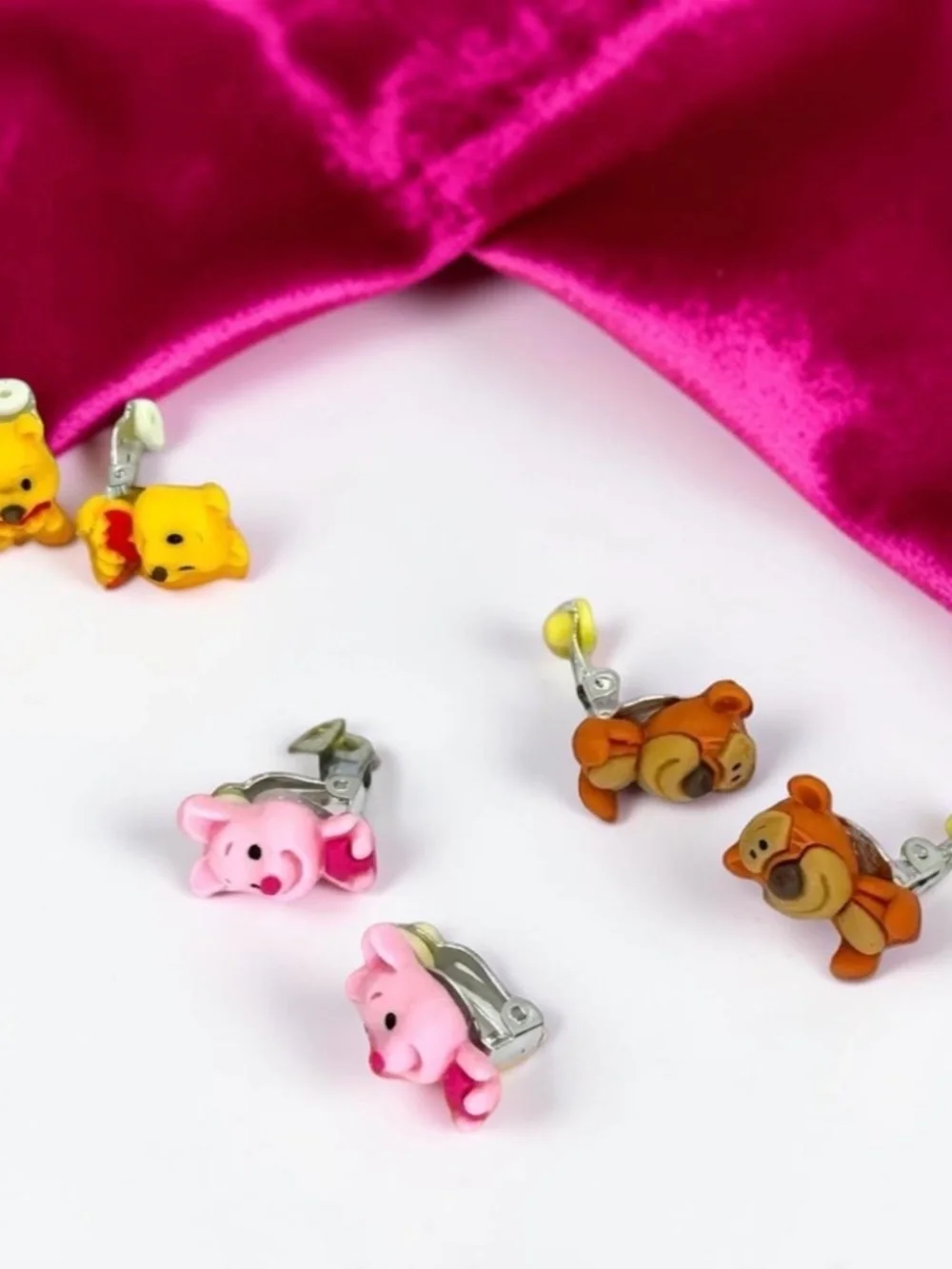 Winnie Pooh Piglet Tigger Clip-On Earring Set